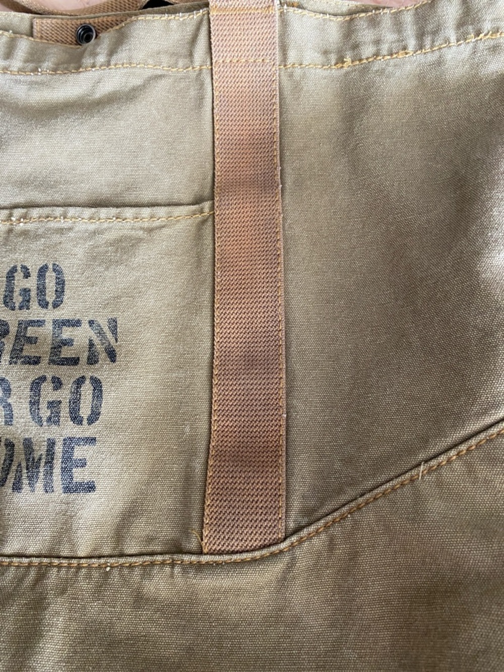American Eagle Outfitters Tan Canvas Tote Bag with Brown Straps - Picture 11 of 11